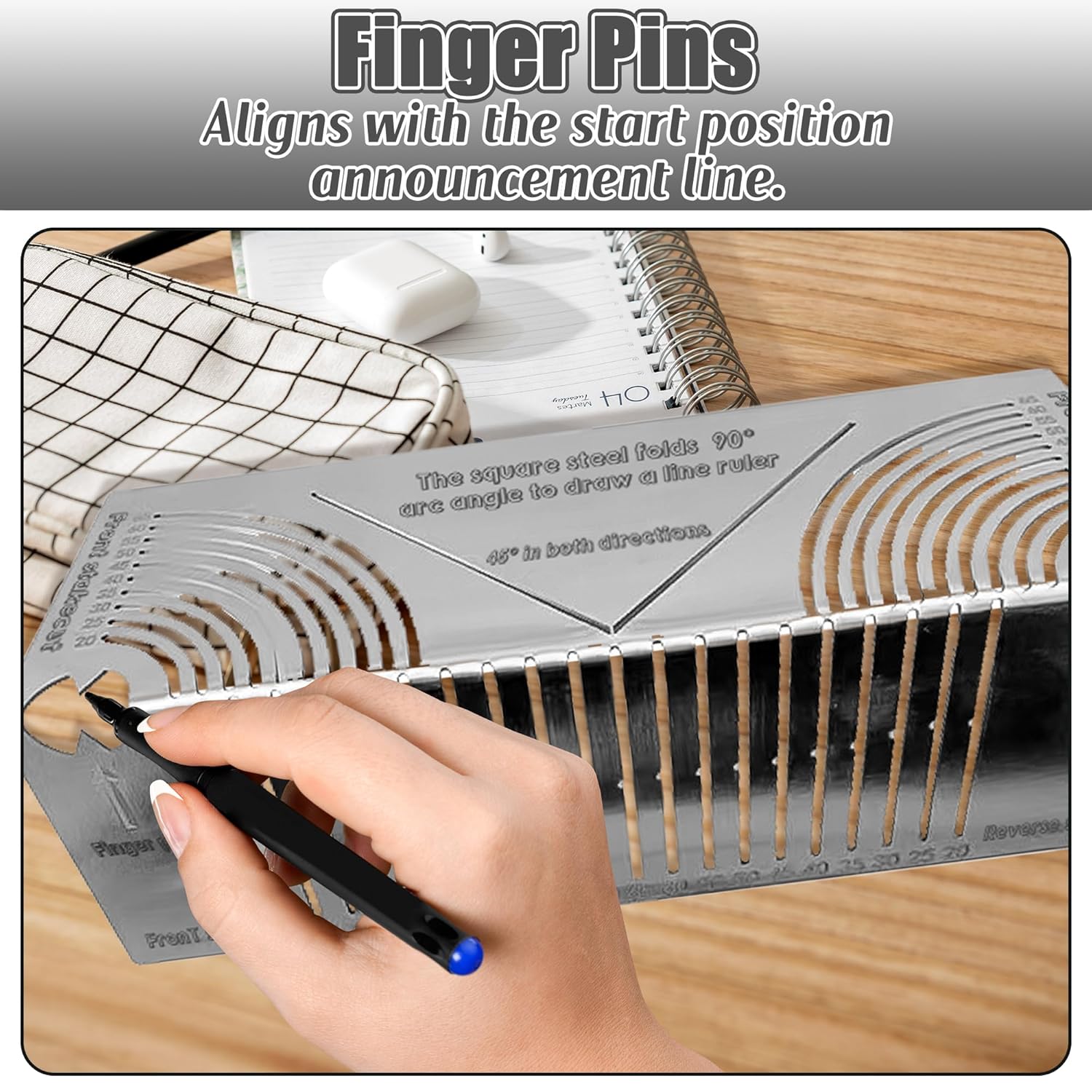 Multi-Drawing Ruler for Square Tube Rounded Corners and Angles 20-65mm ...