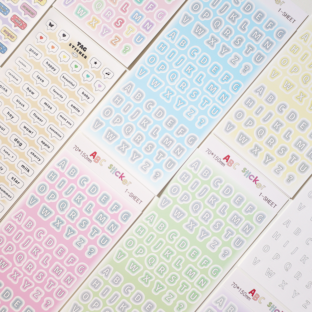 Gradient Alphabet Stickers Pre-Cut DIY Scrapbook & Kpop Journal ...