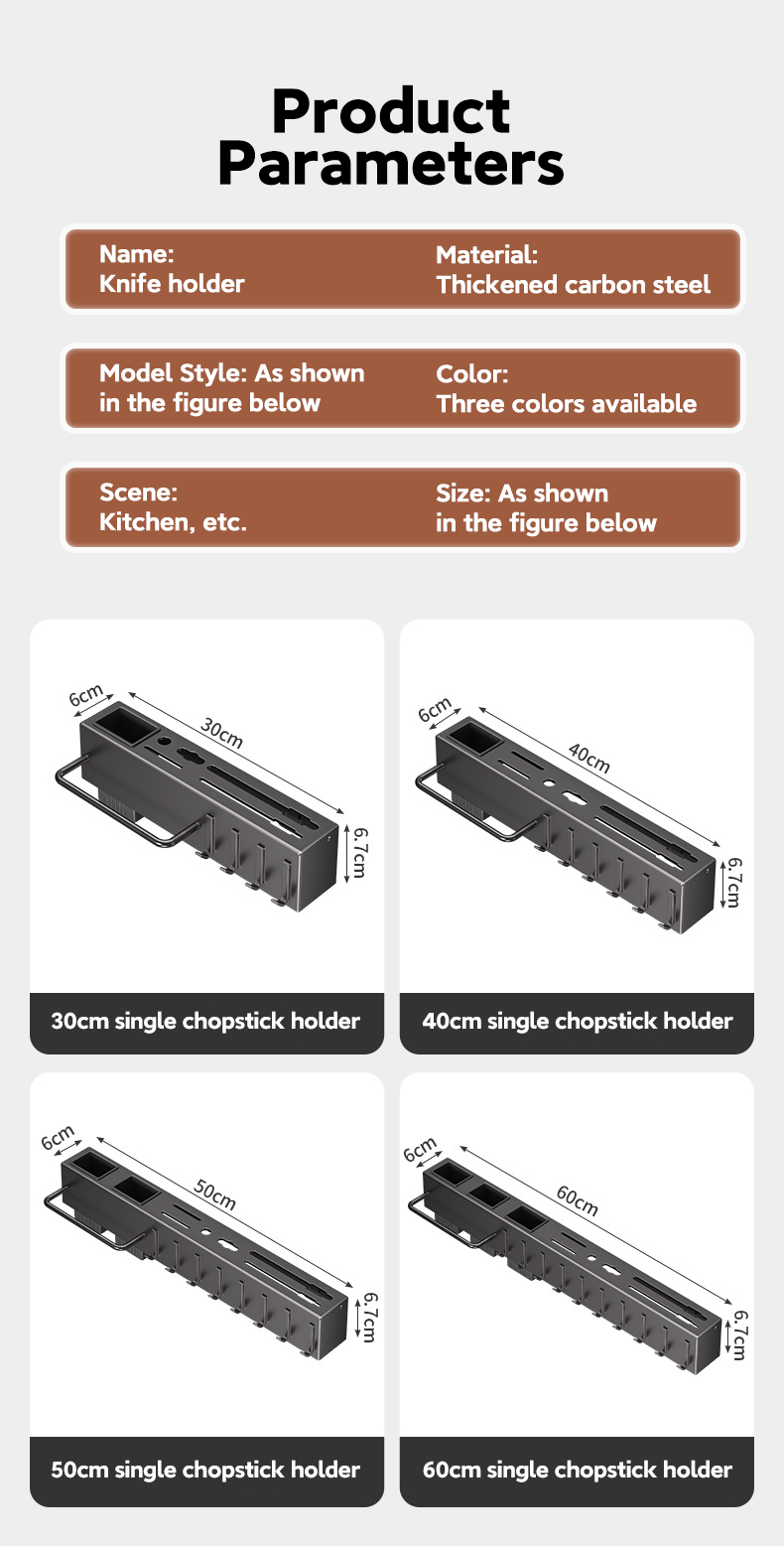 Multifunctional Knife Holder Wall Mounted Kitchen Storage Rack ...