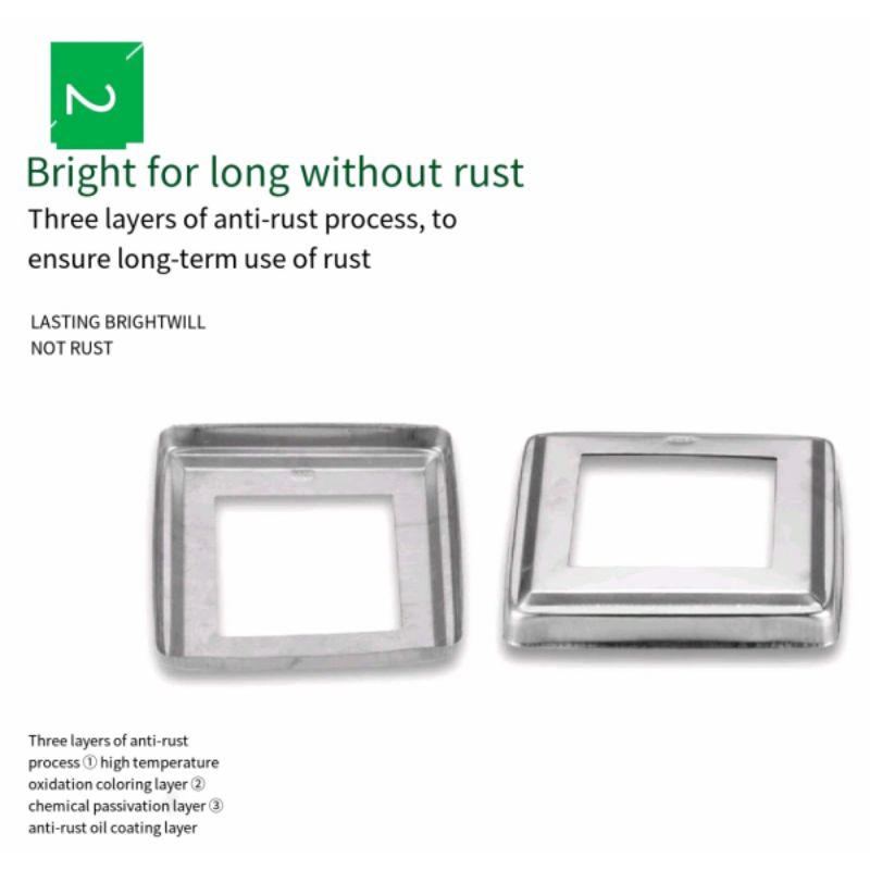 304 Stainless Foot Cover Square Plate Flange Tube Cover Rectangular ...