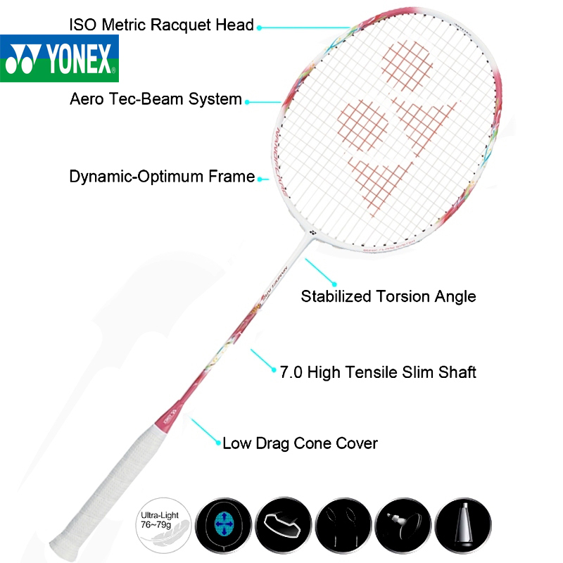 YONEX Badminton Racket NANOFLARE 70 Full Carbon Single 4U 83g 24 Lbs ...