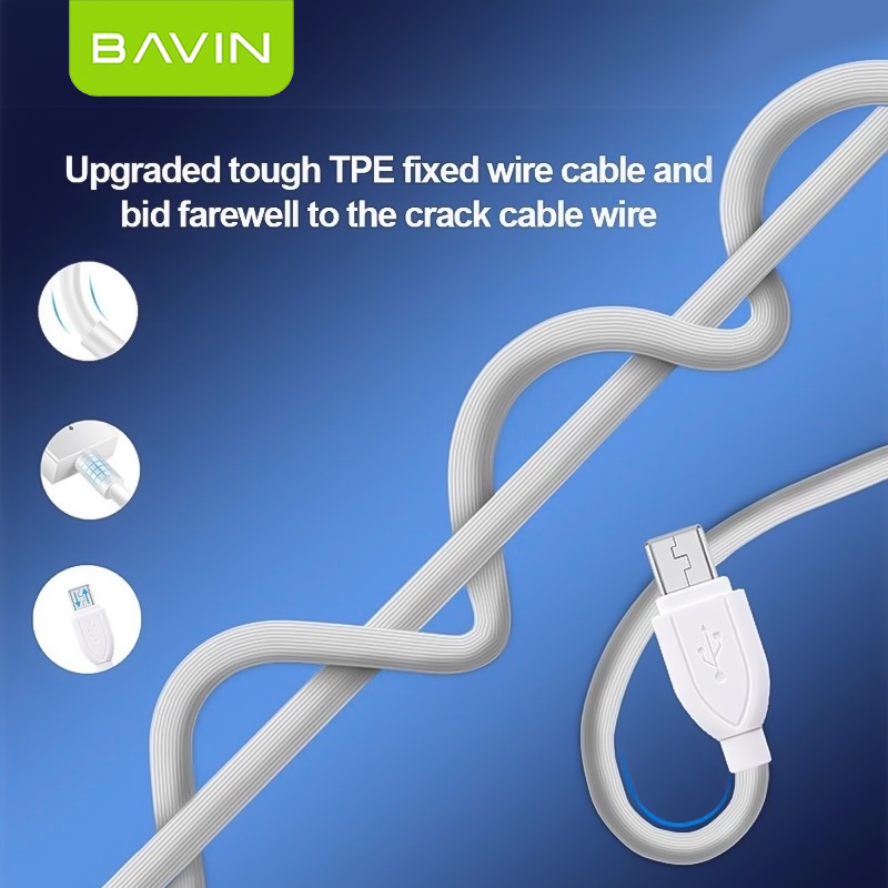 BAVIN CB071 Support QC3.0 Fast Charging Data Cable 0.5/1/1.5/2 Meters ...