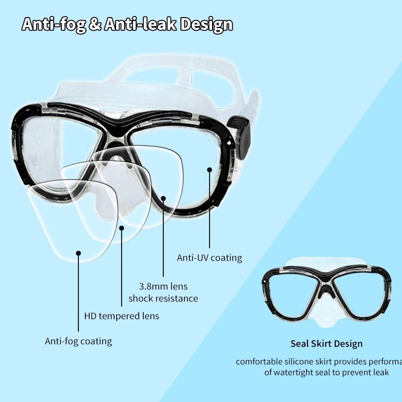 DIVI Snorkeling Set Snorkel Set for Adult Diving Mask with Snorkel Anti ...