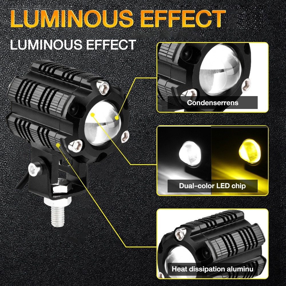 Mini driving light V5 high and low beam white and yellow single and ...