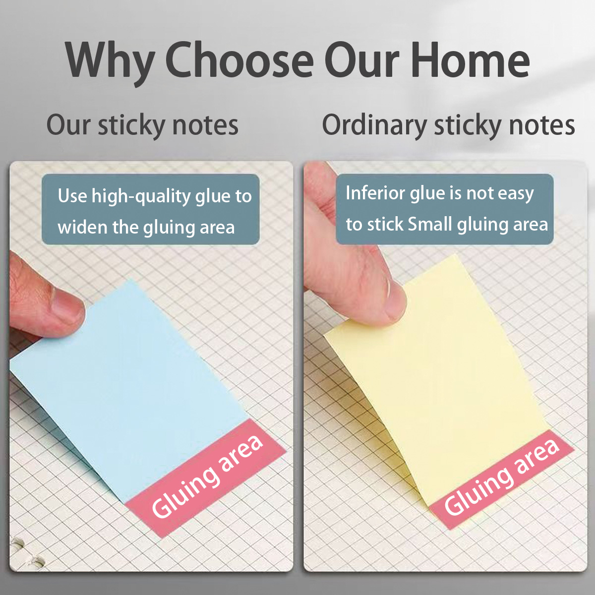 【Sulat Co..】300 Sheets Sticky Notes Colorful Thick Sticky Tape Office ...