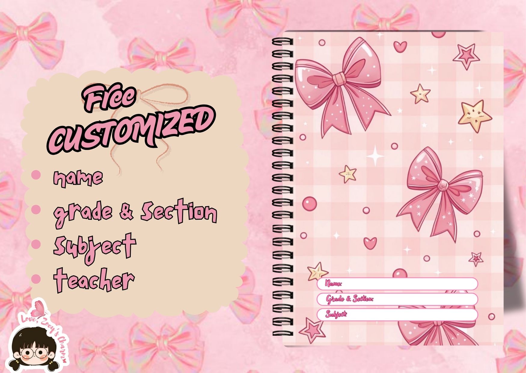RIBBON DESIGN DOUBLE LOOP NOTEBOOK | Shopee Philippines