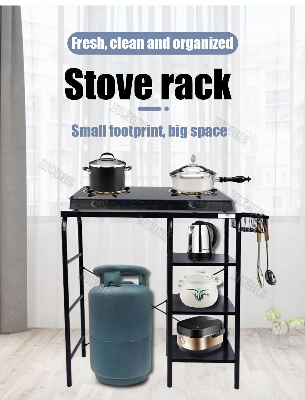 Gas Stove Stand Rack Kitchen Heavy Duty Organizer Kitchen Stainless Gas ...