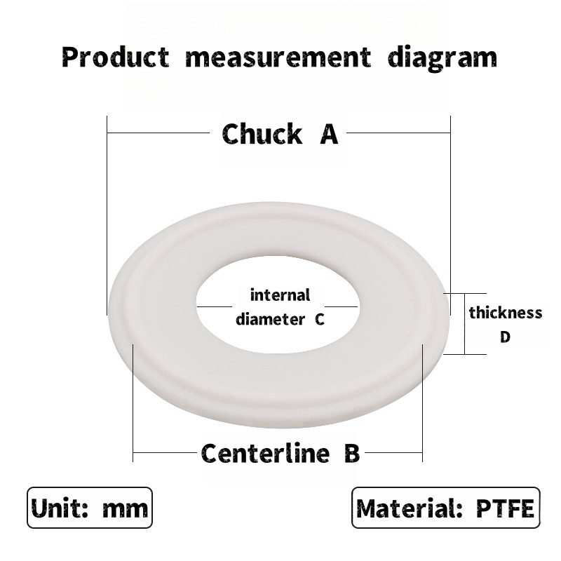 Food Grade Polytetrafluoroethylene Quick-Release Seal Ring/PTFE Clamp ...