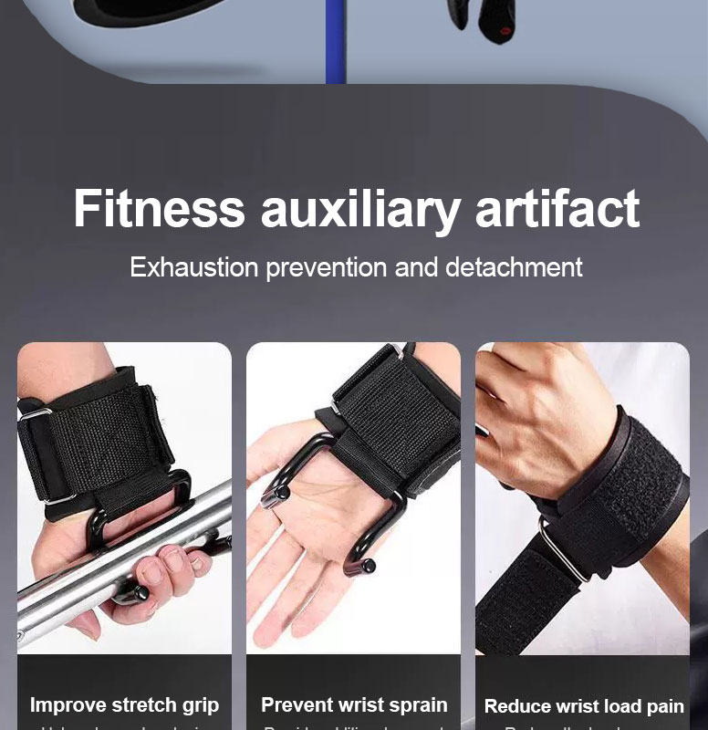 （A Pair）Pull-up Wrist Guard Hook Weight Lifting Grip Hooks PowerAssist ...