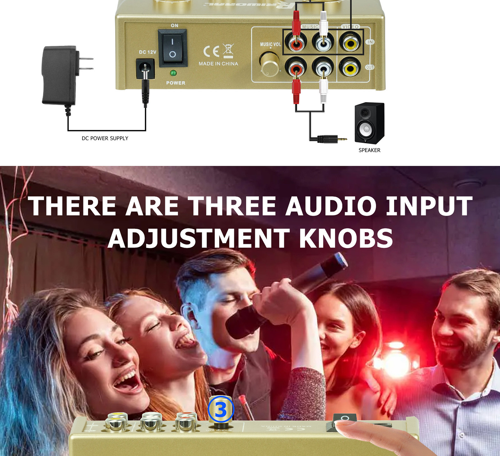 Audio mixer Audio input interface sound system Mic1/mic2 audio ...