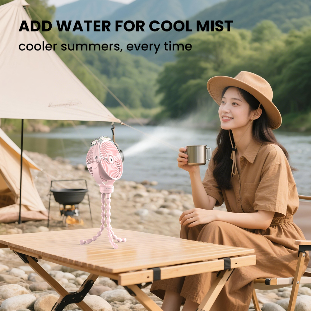 Orashare OCF03 Baby Stroller Mist Fan 4 Speed 4000mAh Rechargeable ...