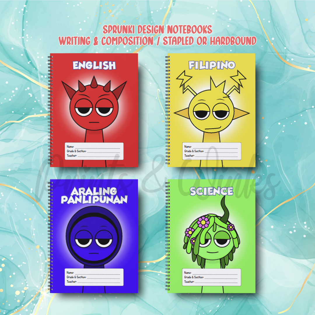 [Prints & Winks] Personalized Sprunki Notebooks, A5 Size for All Grade ...