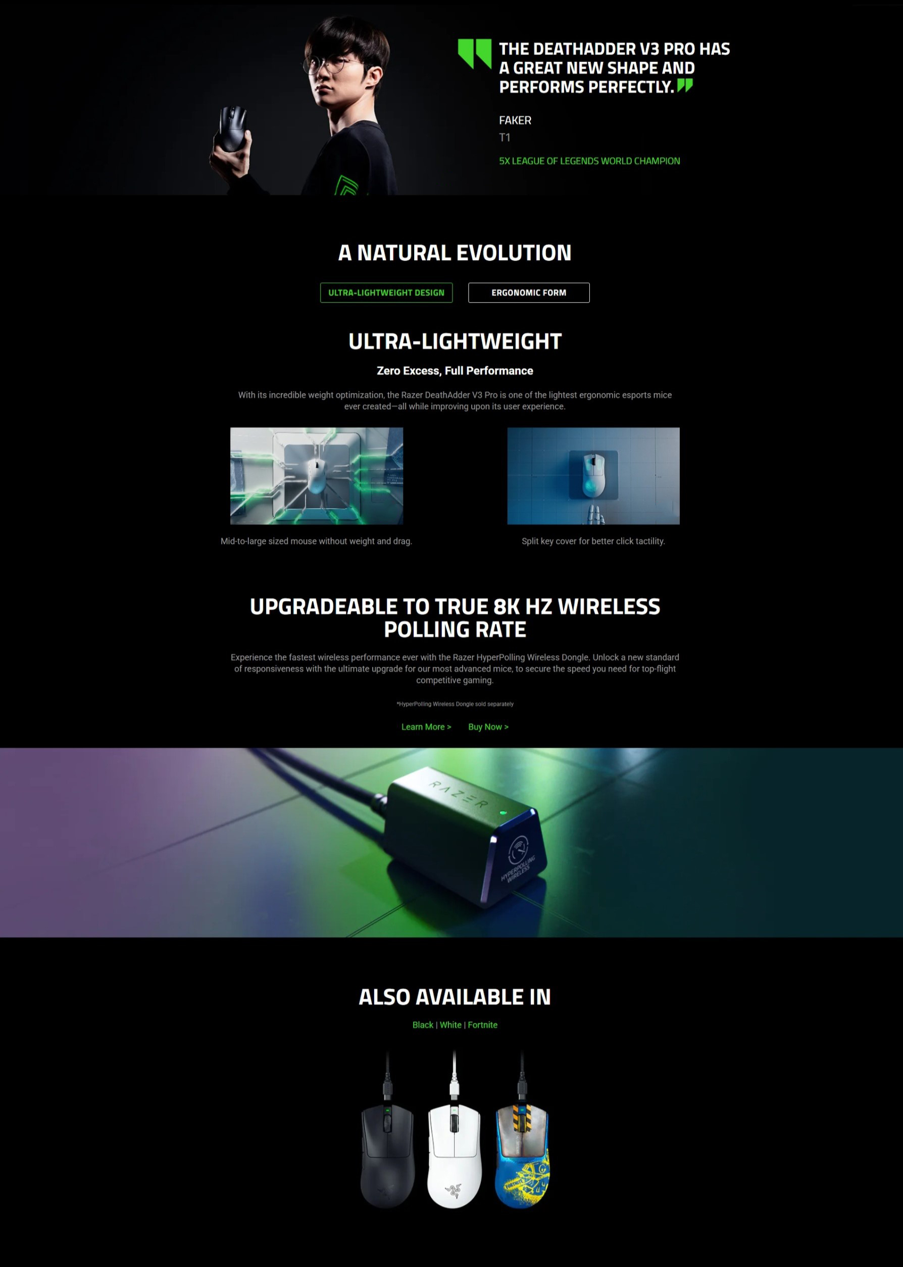 Razer DeathAdder V3 Pro - Ergonomic Wireless Gaming Mouse - AP ...