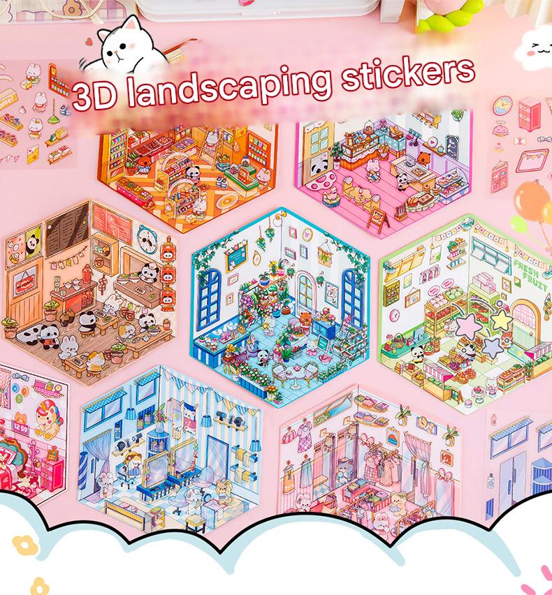 BBTAM 3D Stickers Landscaping Miniature Cute Interior Designing Series ...