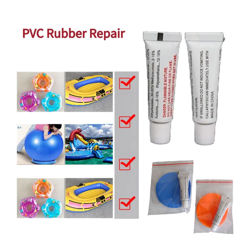 10 Set Inflatable Repair Kit PVC Patches Glue Air Mattress Inflating ...