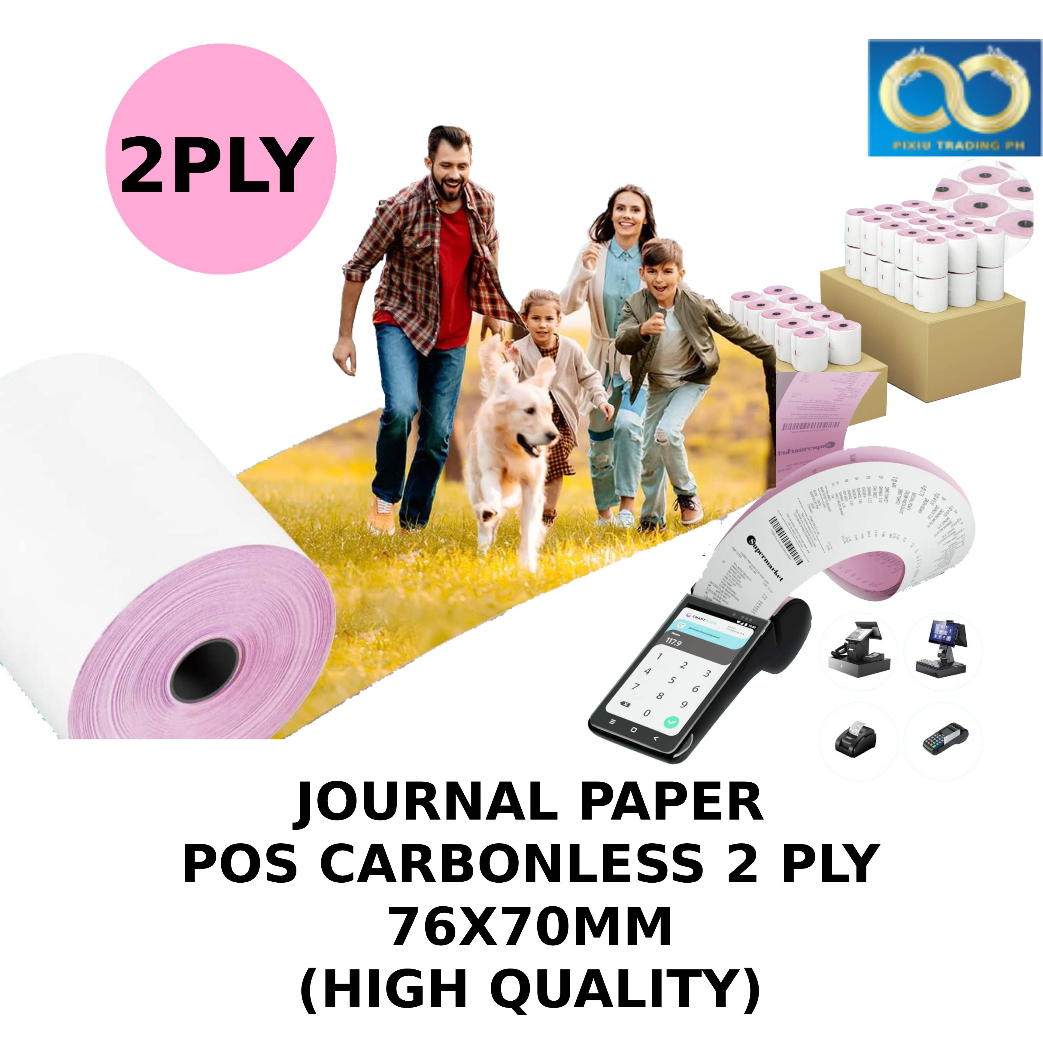 2-Ply POS Journal Tape 76x70mm – Carbonless Paper Roll | High Quality ...