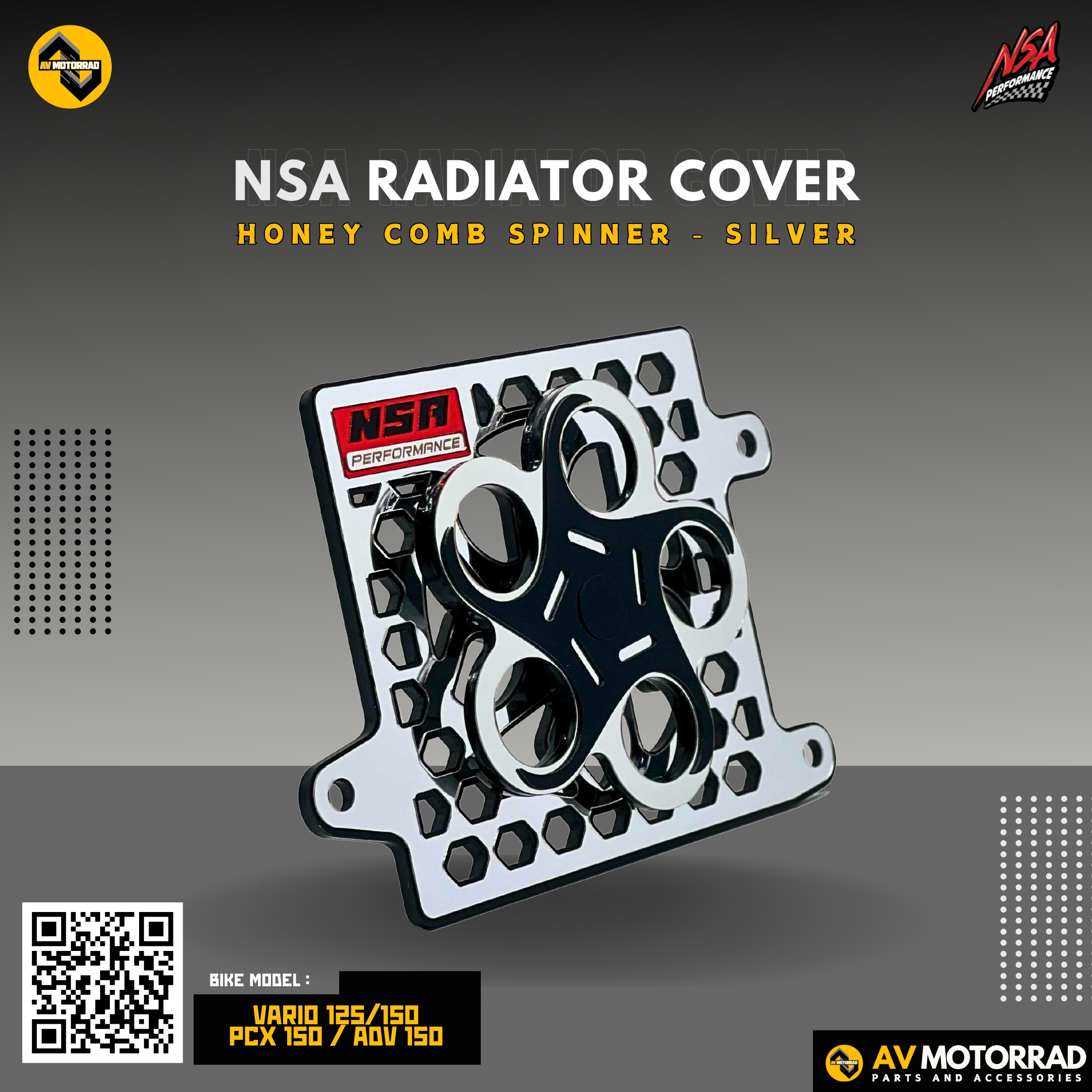 NSA Performance Honey Comb Spinner Radiator Cover for Click125/150 ...