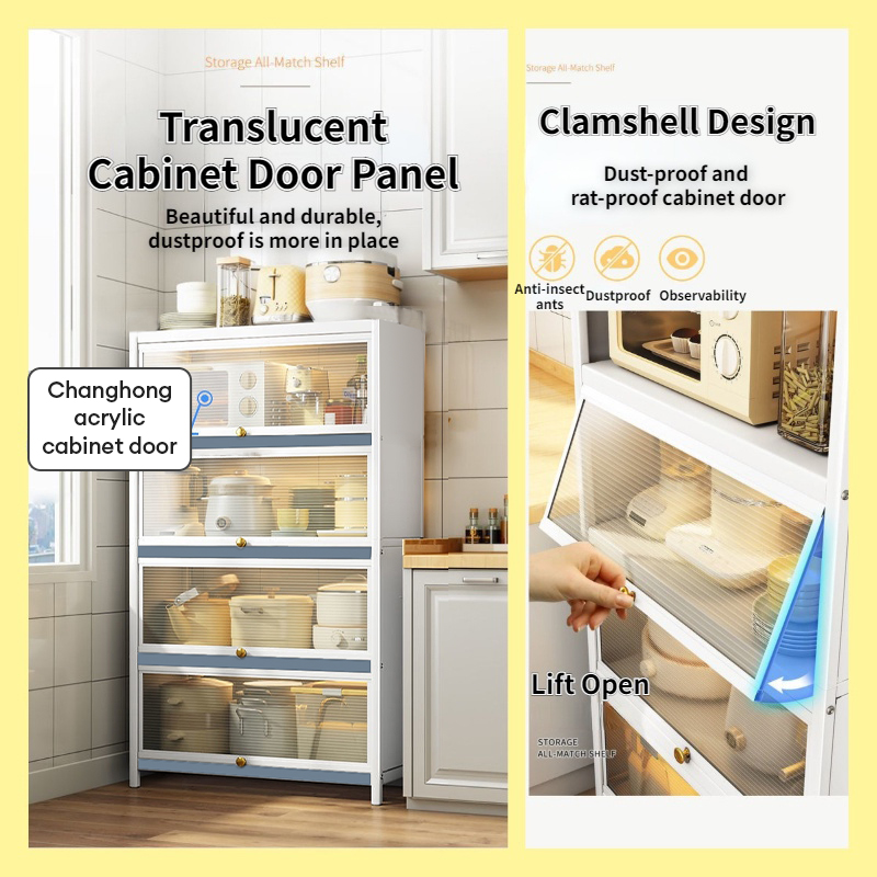Kitchen Dust Cabinet Rack Dustproof Storage Cabinet Multi-function Rack ...