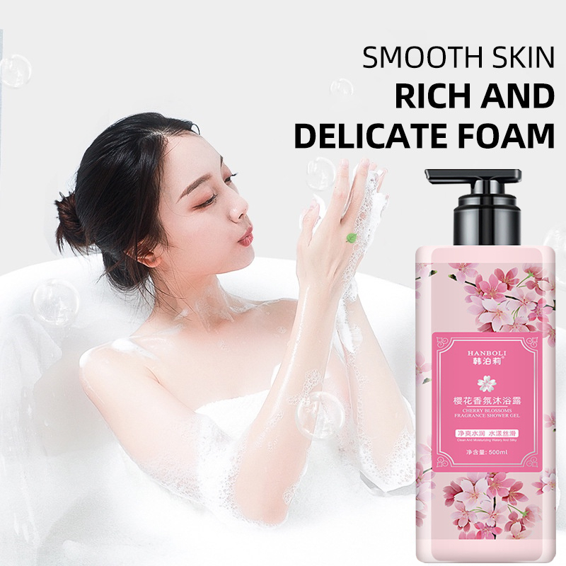 500ML Japan Sakura Whitening Body Wash Cherry Blossom Lasting Fragrance ...