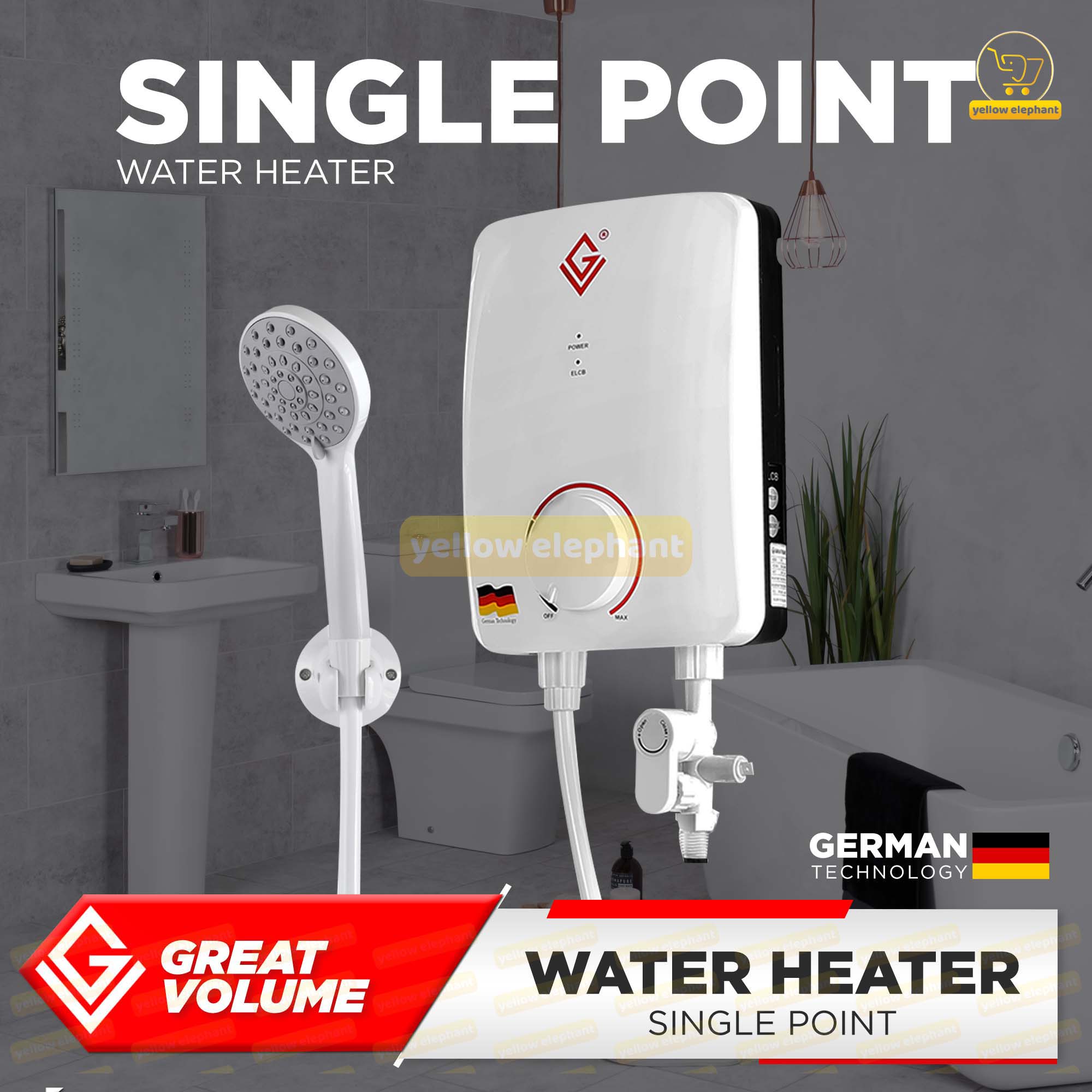 Great Volume Single Point Water Heater 220vac 3.5kw 15.9a | Shopee ...