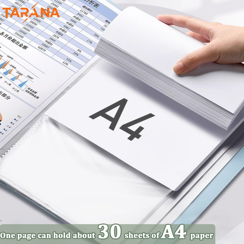 TARANA Clear Book A4 Folder Expanding File Folder Paper Storage Clear ...