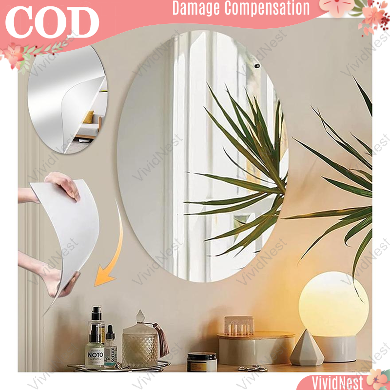 VividNest Self-Adhesive Mirror Wall Decor Acrylic Sticker For Bathroom ...