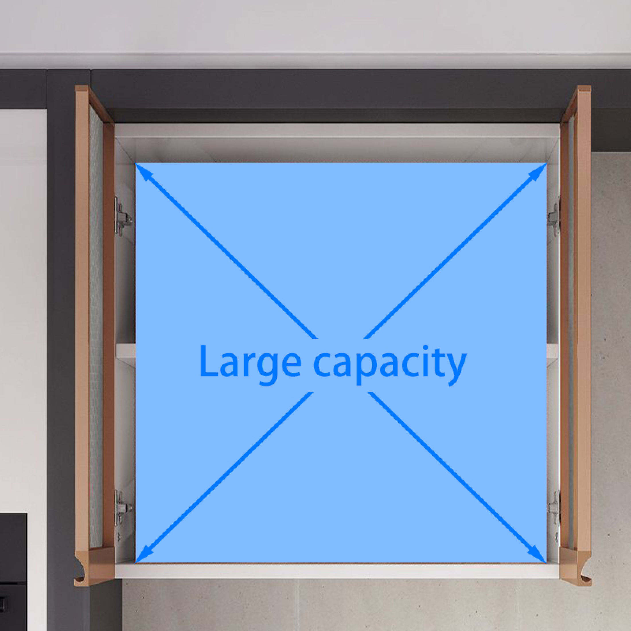 Aluminum Kitchen Wall Anti Termite Glass Pantry Hanging