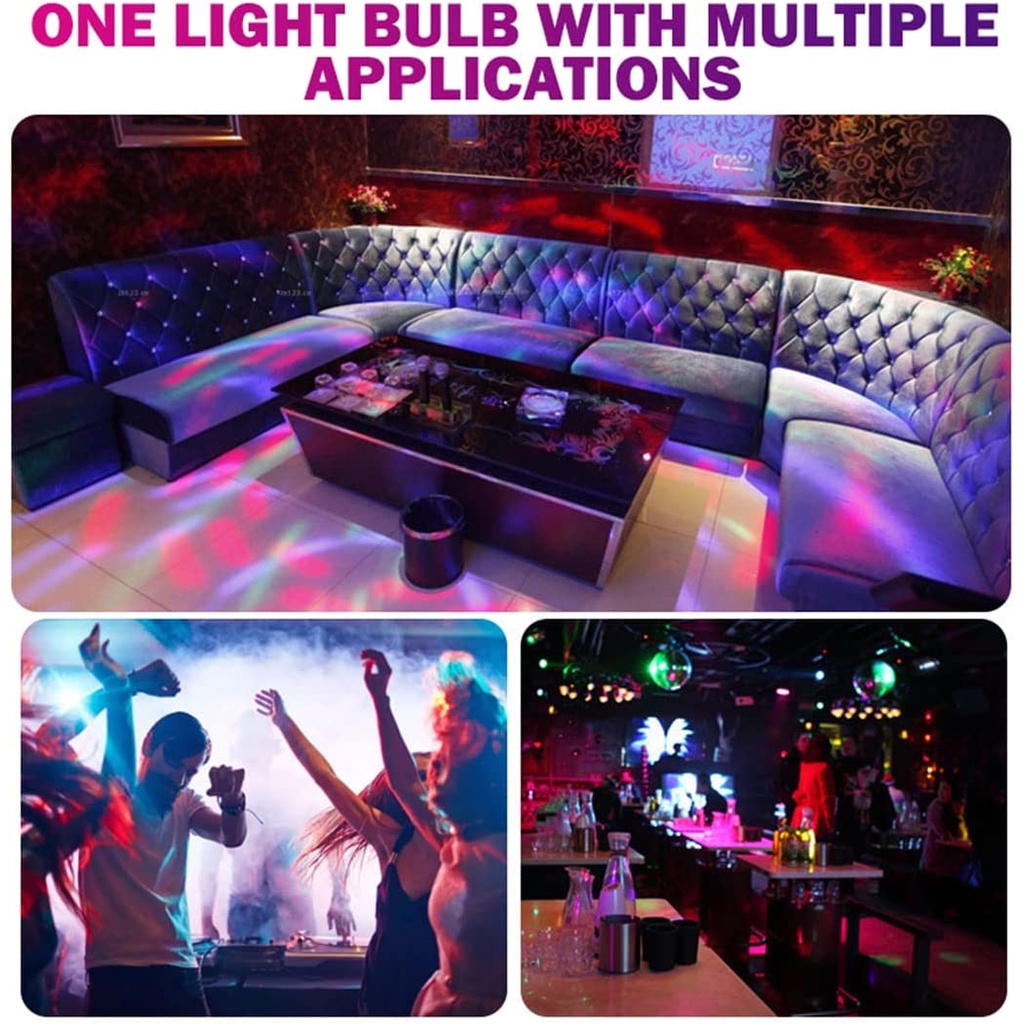 Disco Ball Light Colorful Rotating Light Bulb Color Flashing Dancing ...