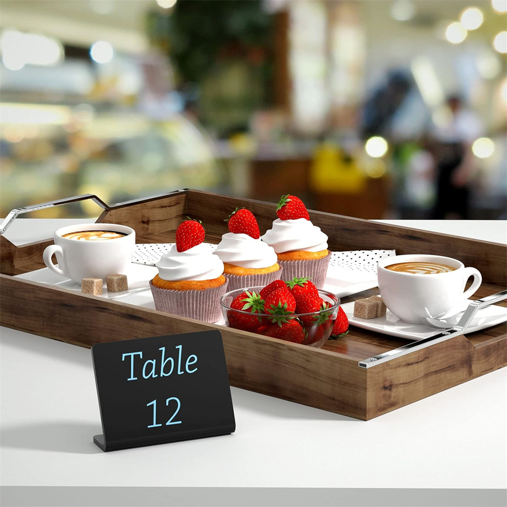 12pcs Black Plastic Table Card Mini Desktop Message Board Erasable ...