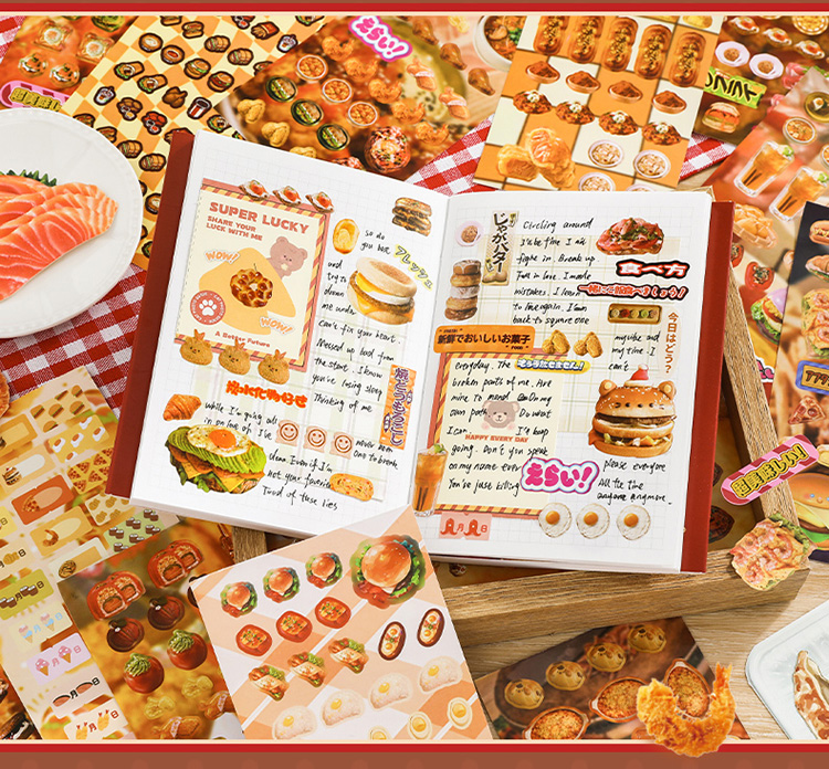 25p Food Series Stickers Japanese Style Old Cake Dessert Cute Material ...