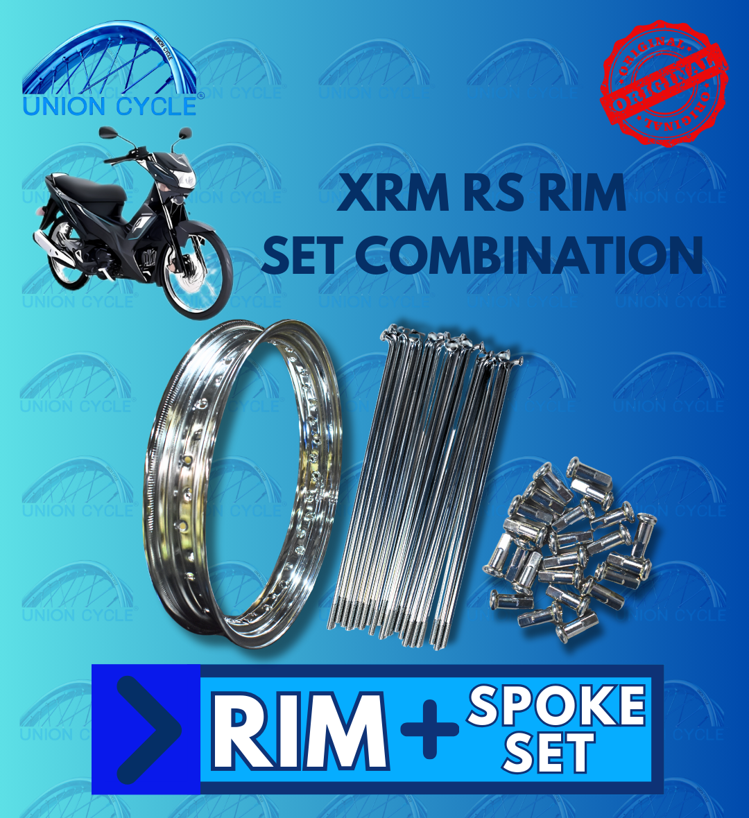 UNION CYCLE XRM DS 125/ XRM RS (DRUM TYPE) RIM SET (RIM + SPOKE SET ...
