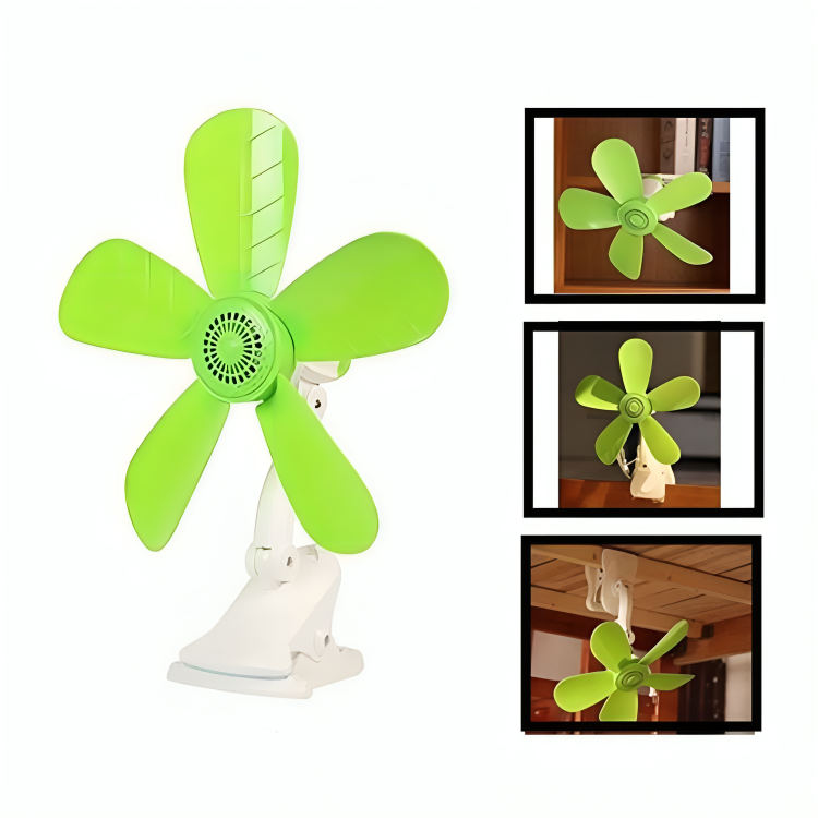 Clip Clover Fan 5 Blades Home Electric Fan Table Clip Wall Fan 360 ...