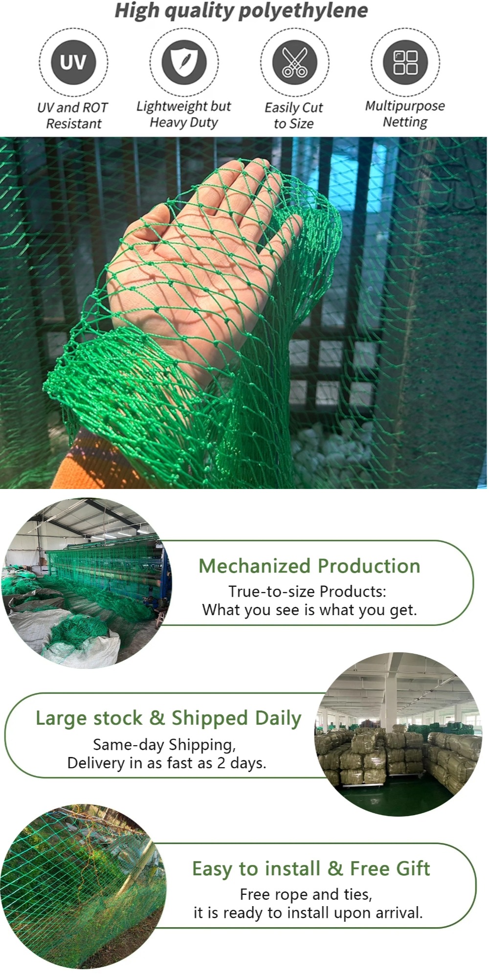 Free Rope 100m Chicken Net 100 Meters 8ft Fishing Net Range Net Lambat ...