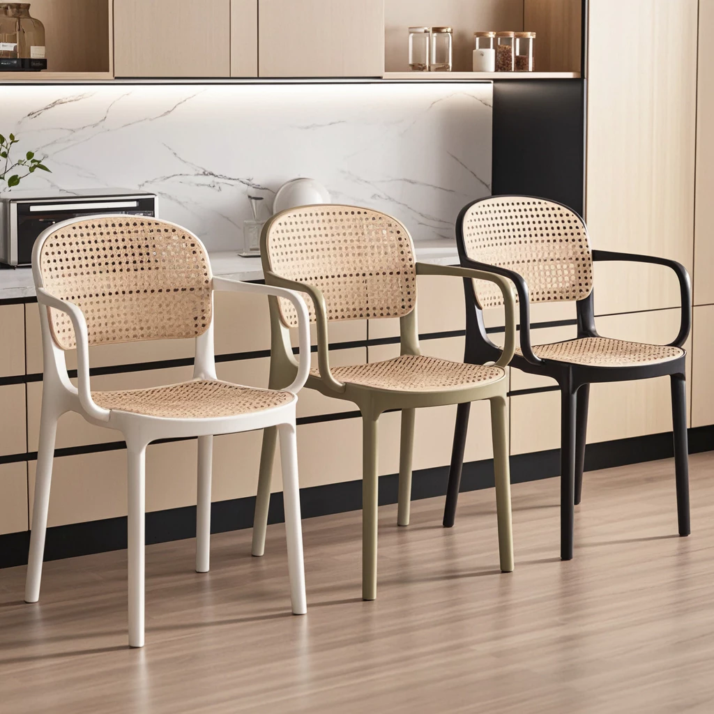 MOLECQ MALL Backrest rattan chair, armchair home chair, dining chair ...