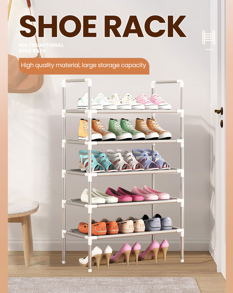 Multi-tier Shoe Rack Stainless Steel Stockable Shoes 5 layer 3 layer ...