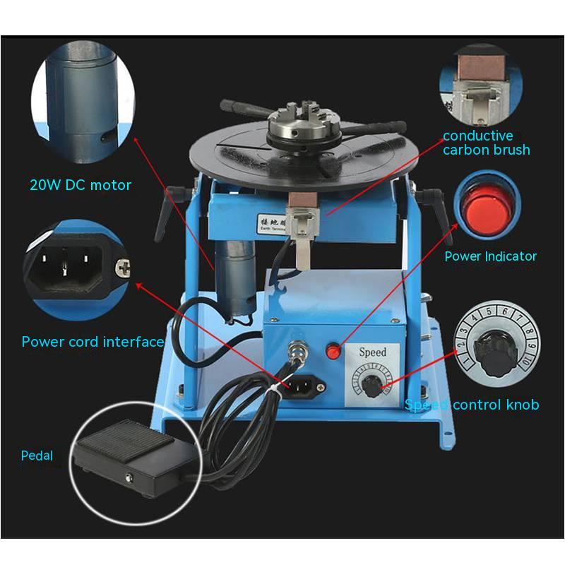 COD 5/10KG Mini Semi-Automatic Rotary Welding Positioner Turntable ...