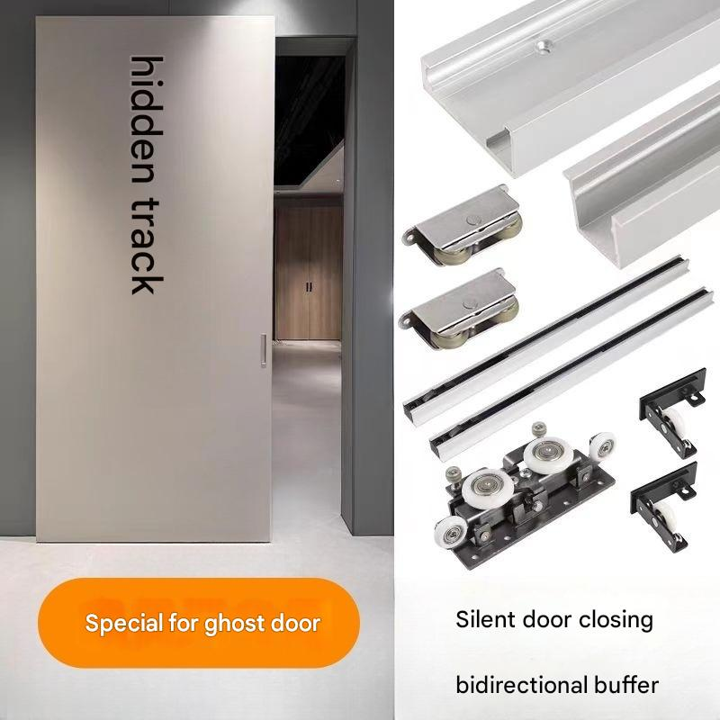 Ghost Floating Back Hidden Sliding Door Rail Set Concealed Soft Close ...