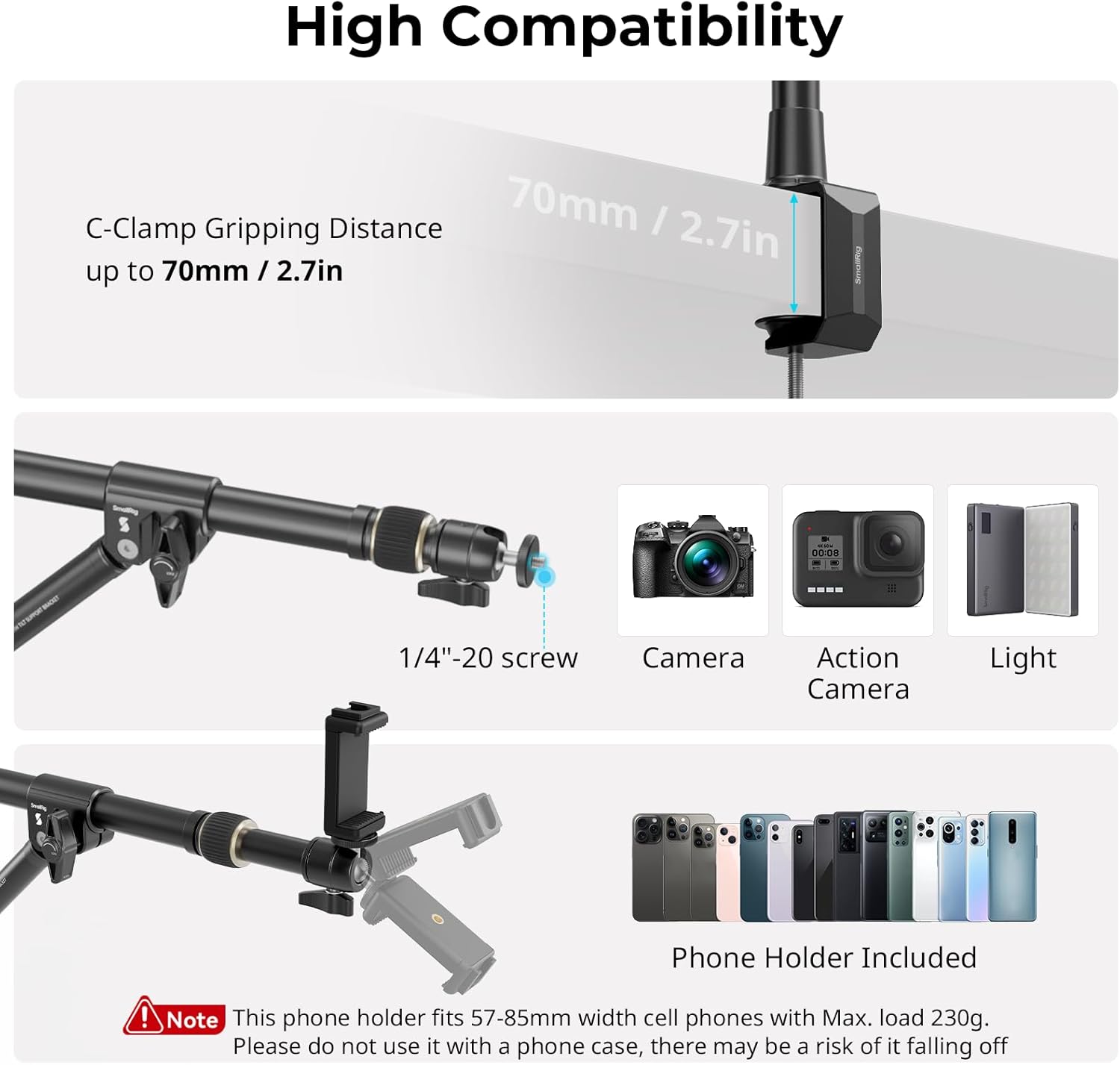 SmallRig Camera Desktop Overhead Bracket for Photography and Live ...