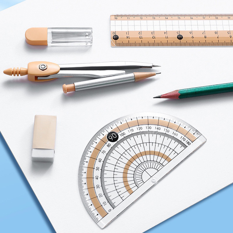 7PCS Drawing Compass Ruler Set Kit Students School Examination Math ...