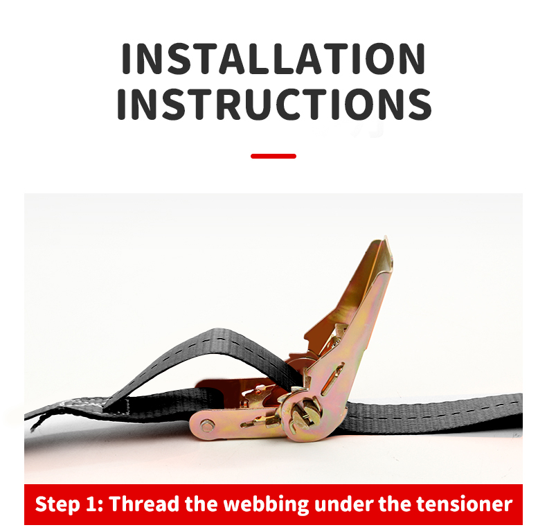 Cargo Strap For Motocycle Truck Pick Up TieDown Ratchet Strap Heavy