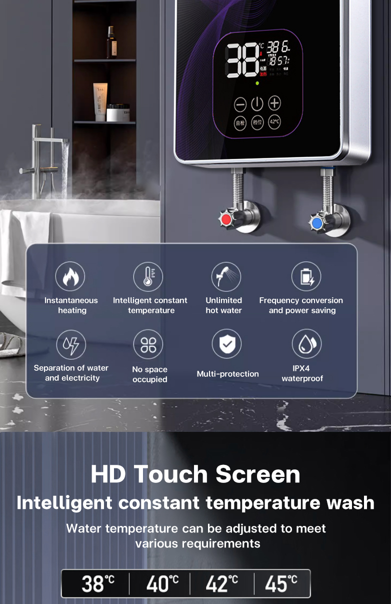 Highquality instant electric water heater 7500W power shower heater 3