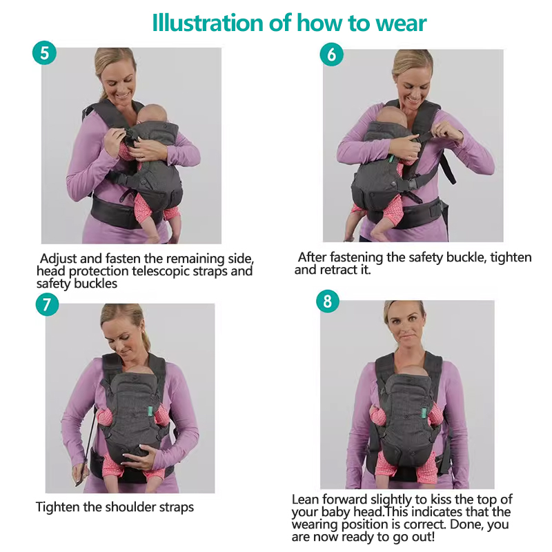Adjustable Baby Carrier 4in1 Baby Carrier Front Back Carry Breathable