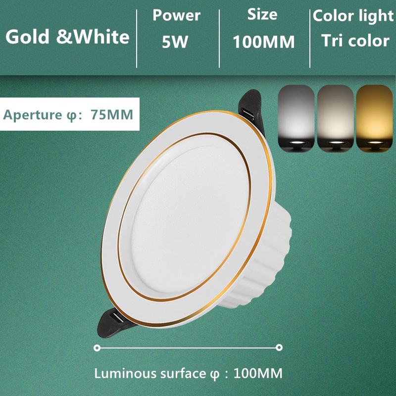 NEW Tricolor Dimming LED Ceiling Light Downlight Pin Light Recessed ...