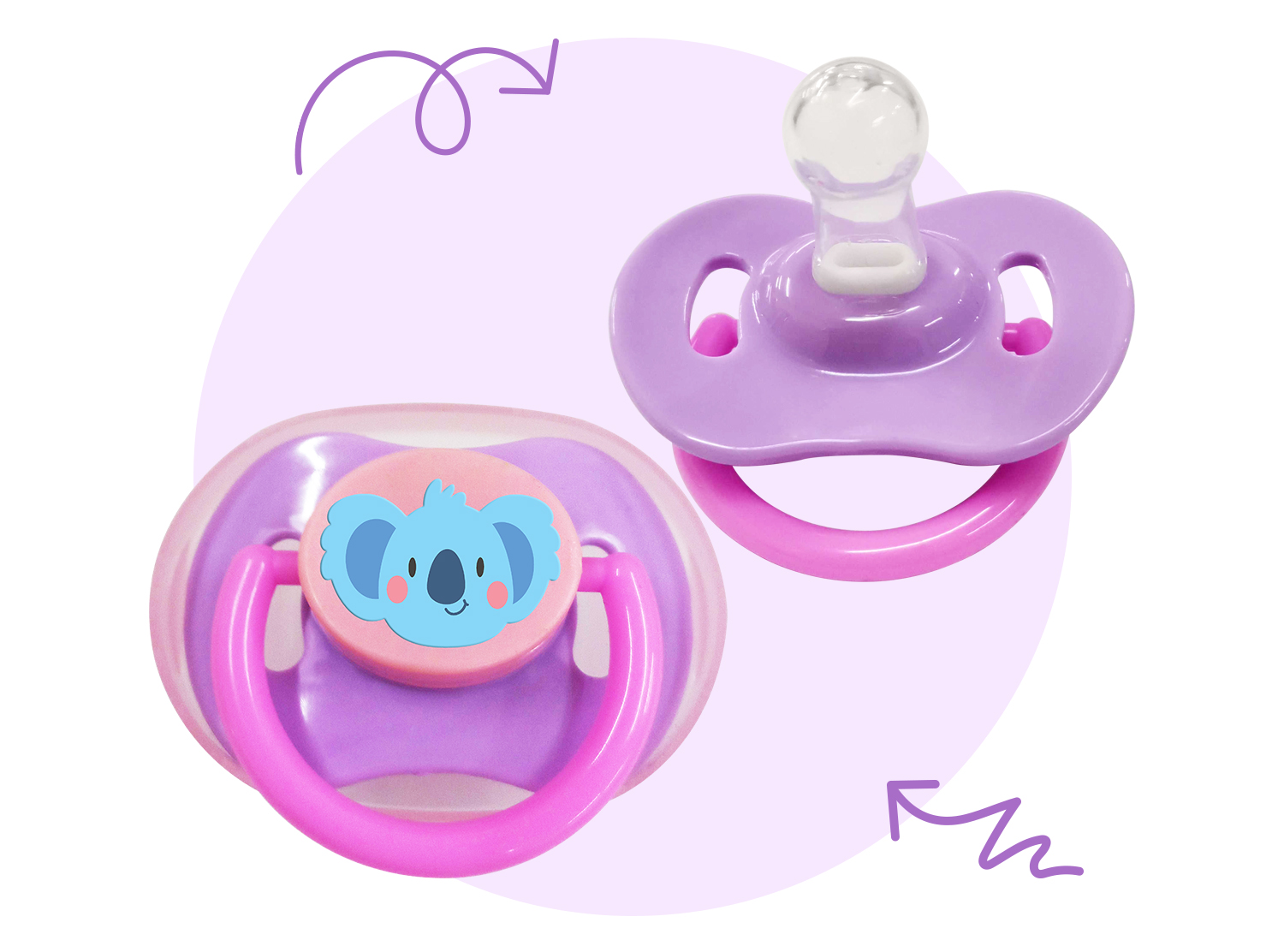 Child Care Infant Silicone Pacifier with Cover, 6+ Months, Soothes Baby ...