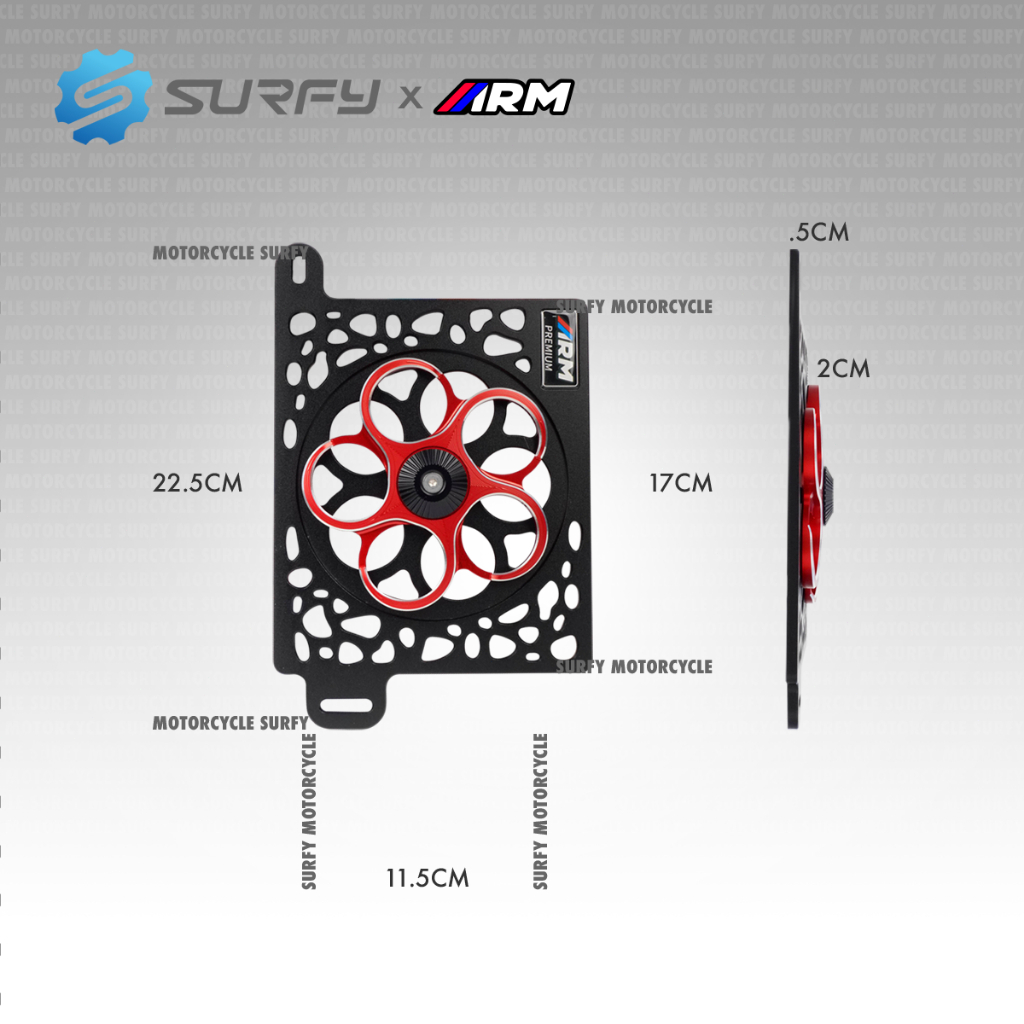 ARM Radiator Cover Windmill Full CNC 2-Color Spinner Design For Nmax v1 ...