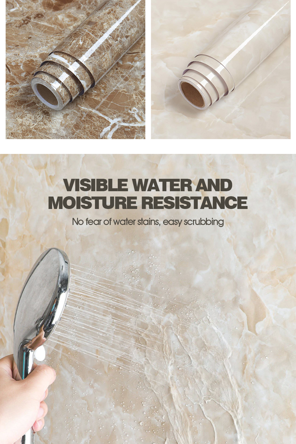 Marble Wallpaper Wallpaper vinyl Countertop Film Self-Adhesive Kitchen ...