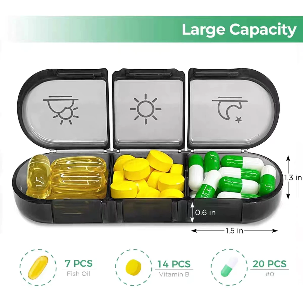 Portable Travel Pill Box 7 days Organizer 21 grids 3 Times One Day with ...