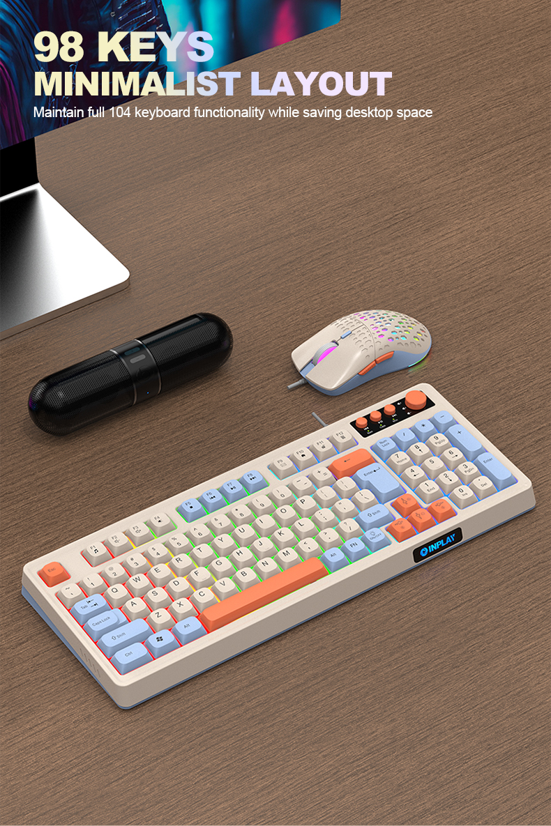 Inplay STX390 RGB Keyboard and Mouse Set With Volume adjustment Wired ...