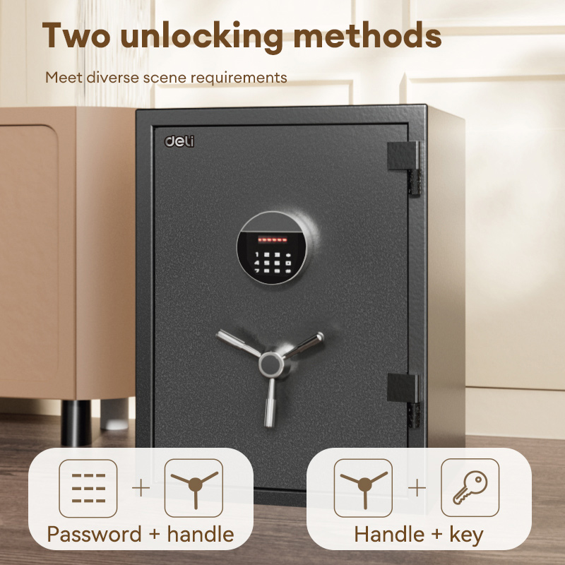Deli Fireproof Electronic Digital Safety Vault Key Password Handle Safe ...