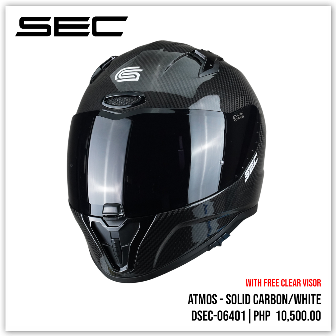SEC Full Face Helmet for Motorcycle Atmos Solid Gloss (M-XL